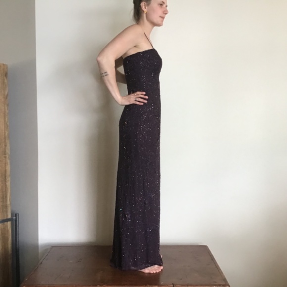 Montage by Mon Cheri Spaghetti Strap Sequined Column Dress - Picture 7 of 15